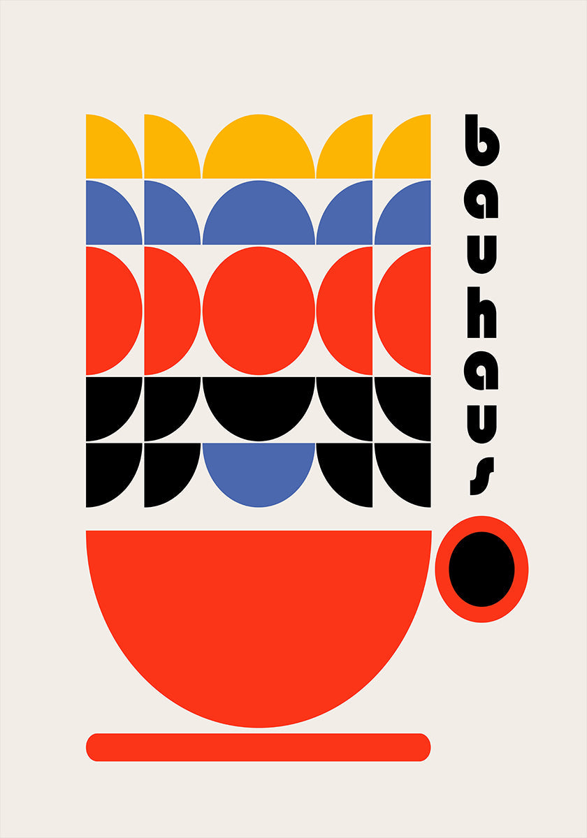 Bauhaus-Kaffee-Dekor-Poster der 70er Jahre