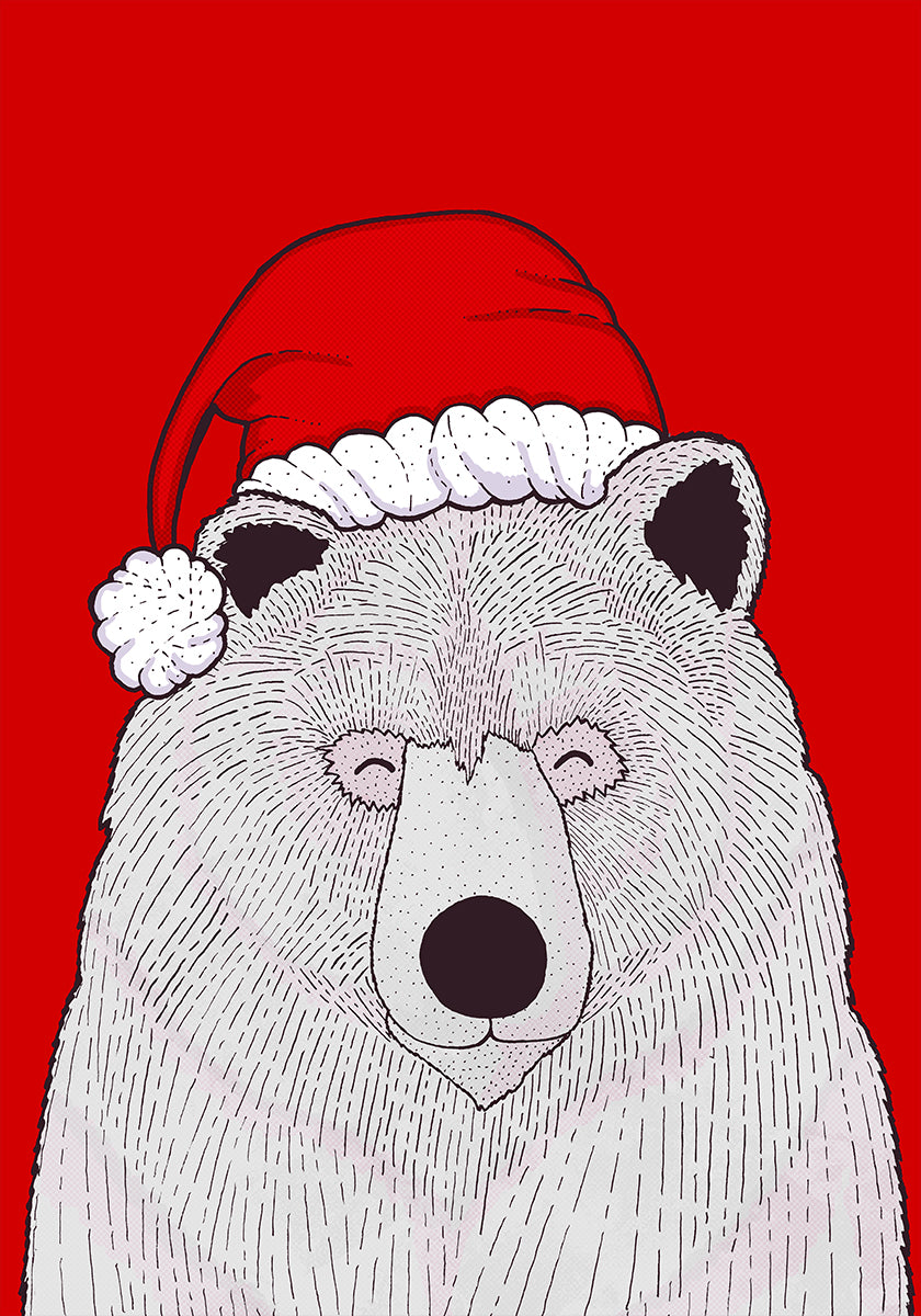 Weihnachtsmann-Rotbär-Poster
