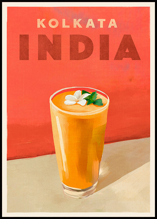 Reiseposter Cocktail Kolkata Indien