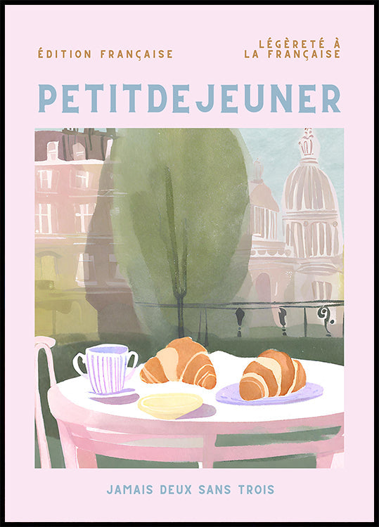 Petit Dejeuner, Croissants, Paris, Pastell