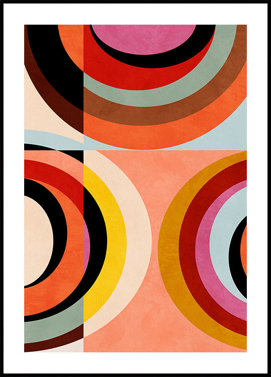 Warme Farben Bauhaus Geometry3 Poster