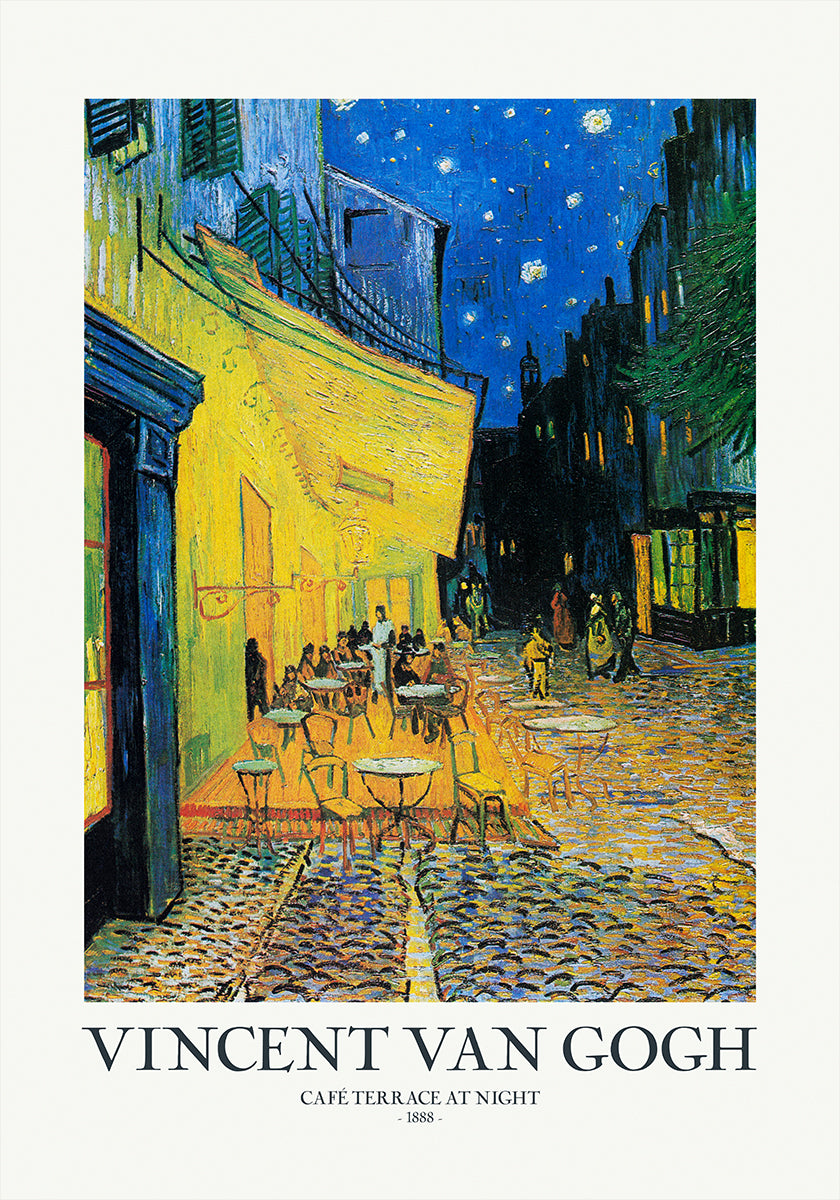 Café-Terrasse bei Nacht Poster