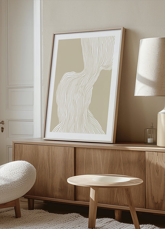 Poster mit fließender Linienlandschaft