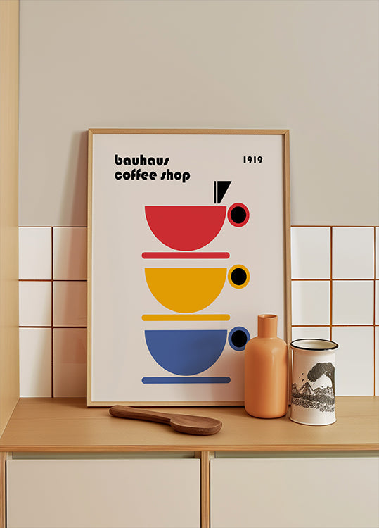 Minimalistisches Bauhaus-Kaffee-Poster