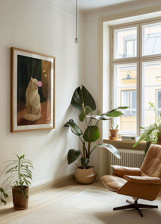 Kaugummi- und Katzenplakat