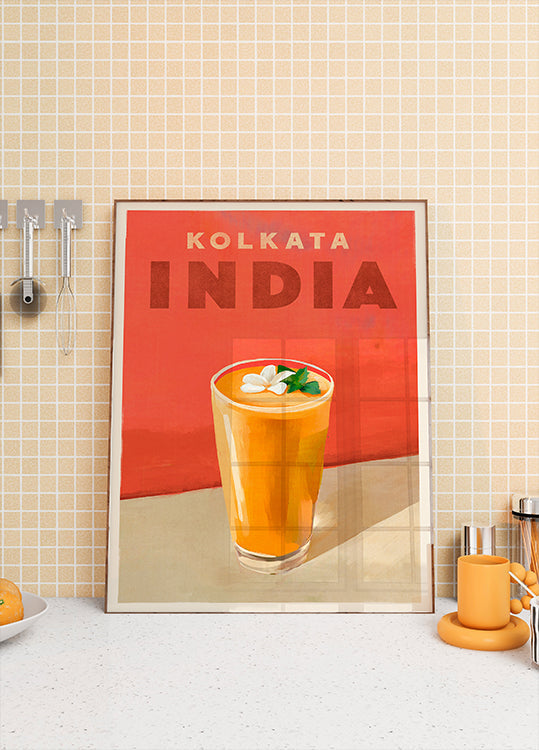 Reiseposter Cocktail Kolkata Indien