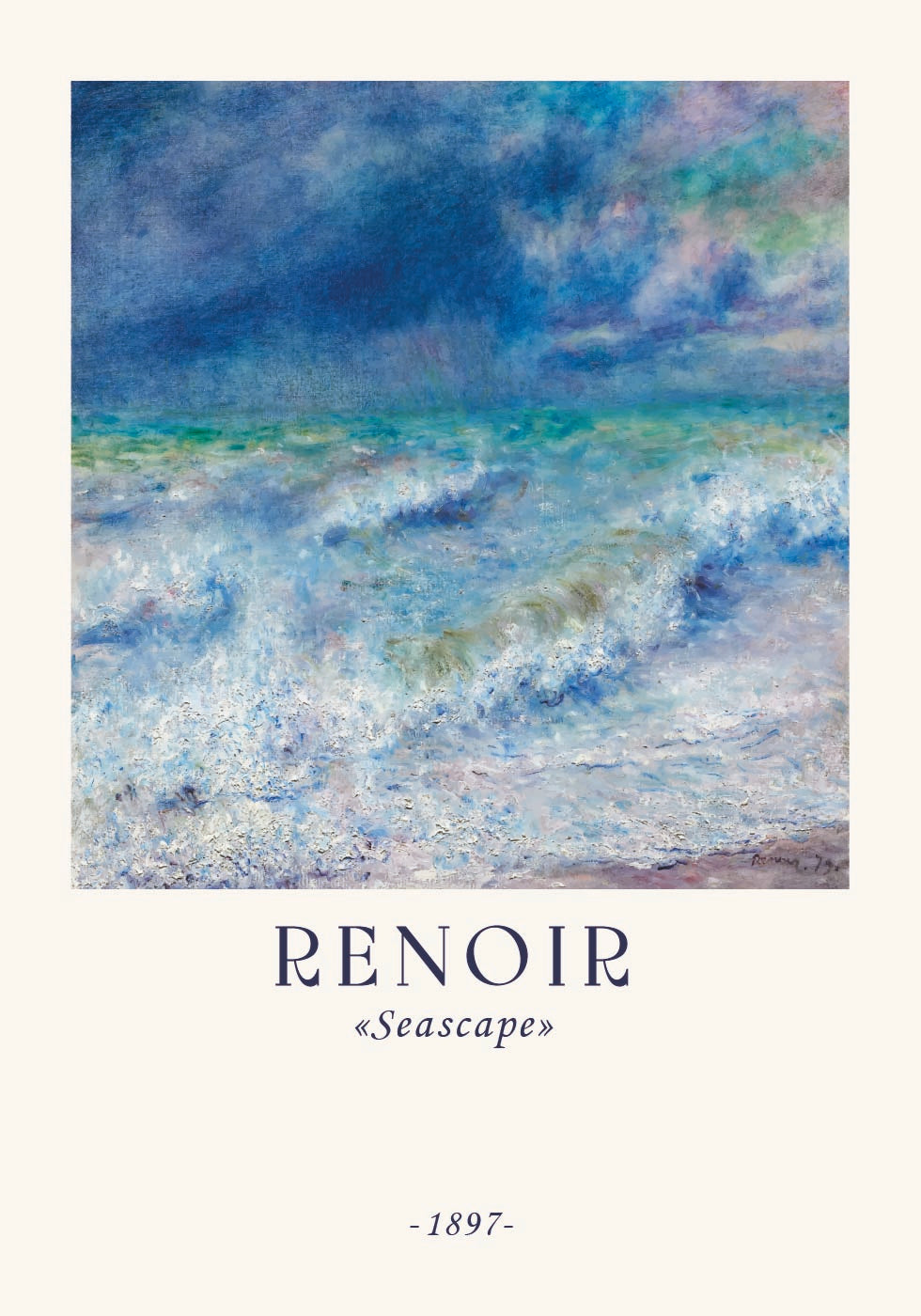 Seascape, Impressionist Ocean, Renoir Coastal Waves Plakat - Posterbox.dk