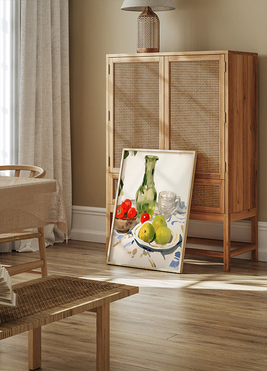 Still Life with Pears and Tomatoes, Sunny Kitchen Table Plakat - Posterbox.dk