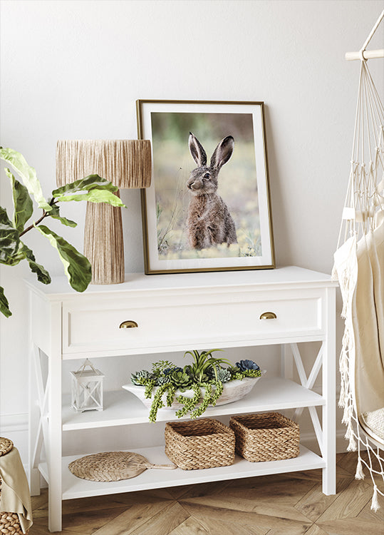 Wild Hare Close-Up Nature Plakat - Posterbox.dk