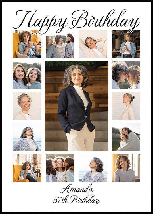 Birthday Photo Collage Personal Poster - Posterbox