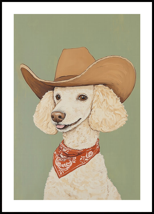 Cowboy Poodle Dog Plakat - Posterbox