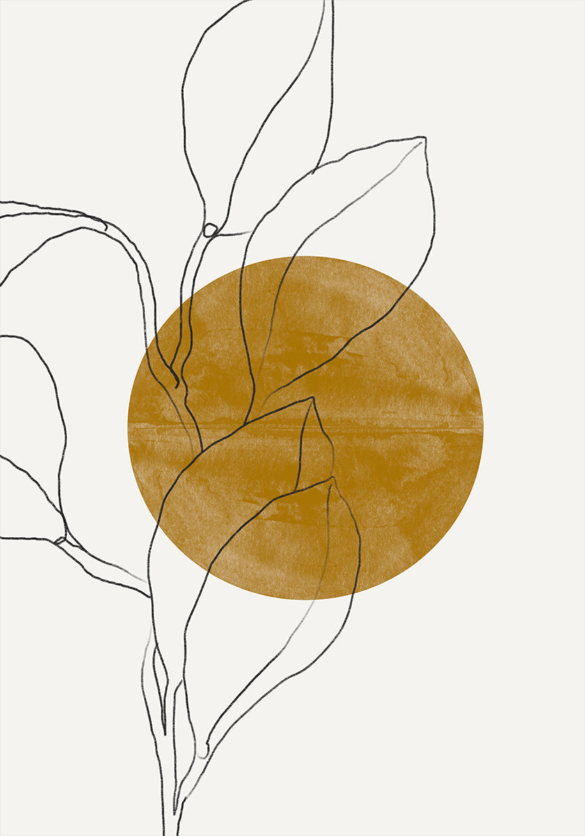 Line Leaf Harmony Poster