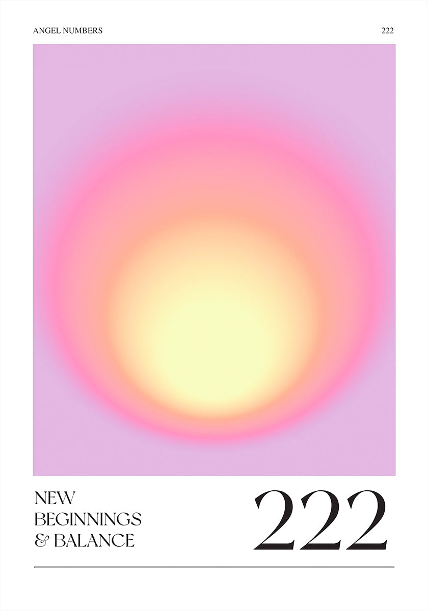 Poster mit Farbverlauf in zarten Rosa- und Gelbtönen