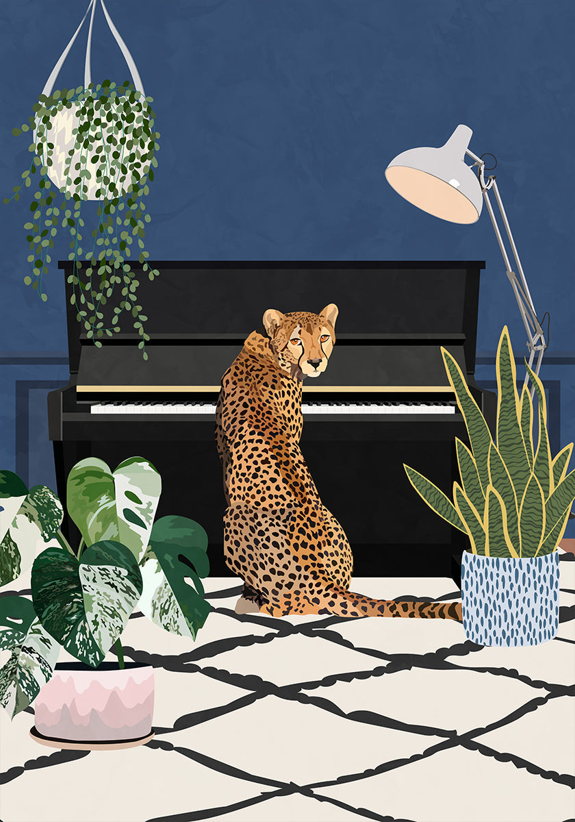 Gepard spielt Klavier Poster