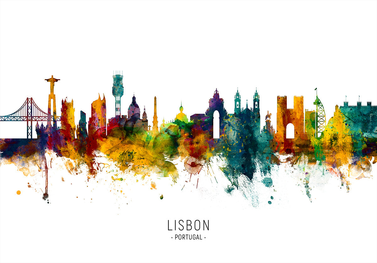 Lisbon Portugal Skyline Plakat