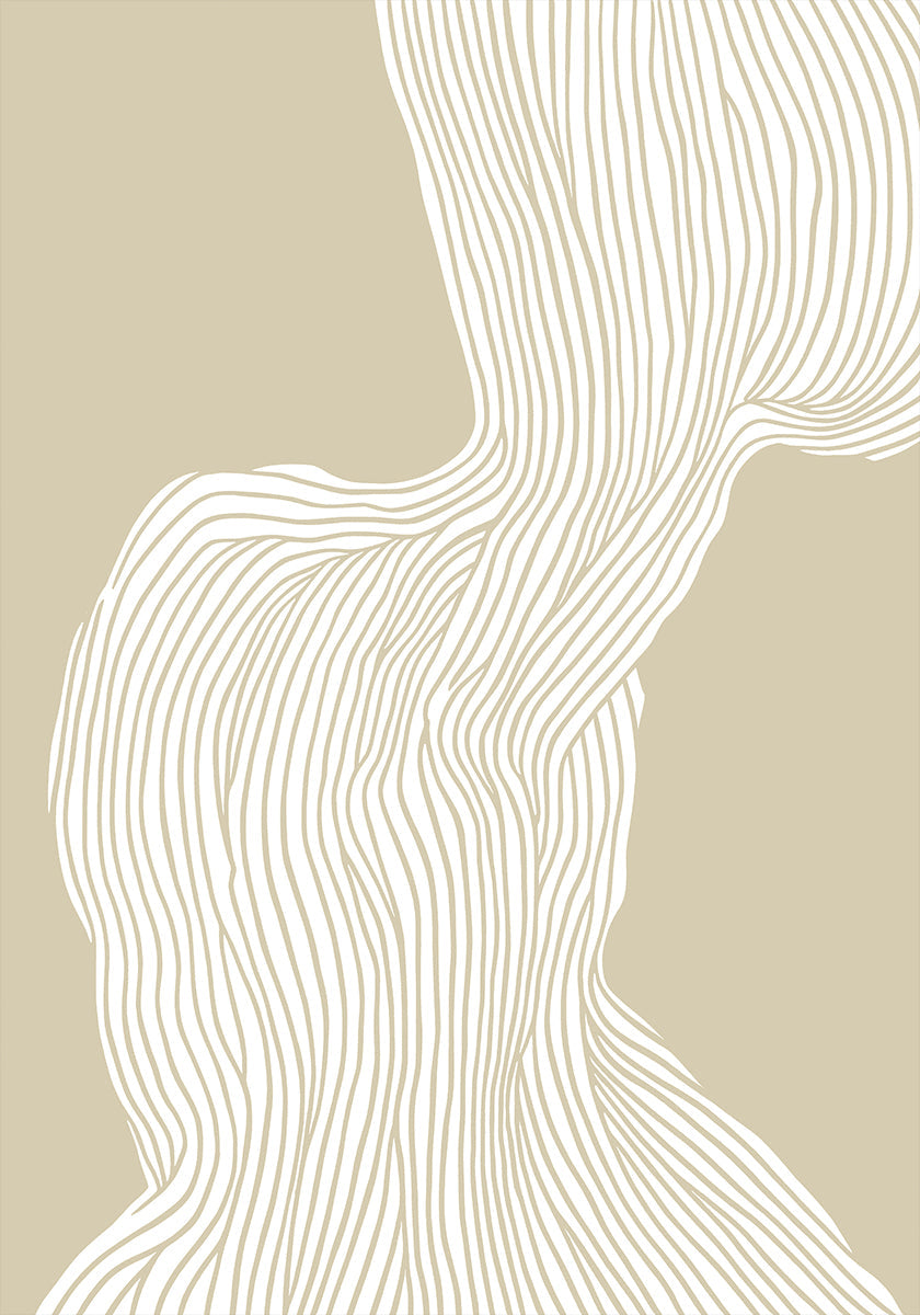 Poster mit fließender Linienlandschaft
