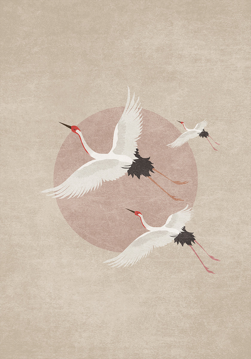 Kraniche im Flug Poster