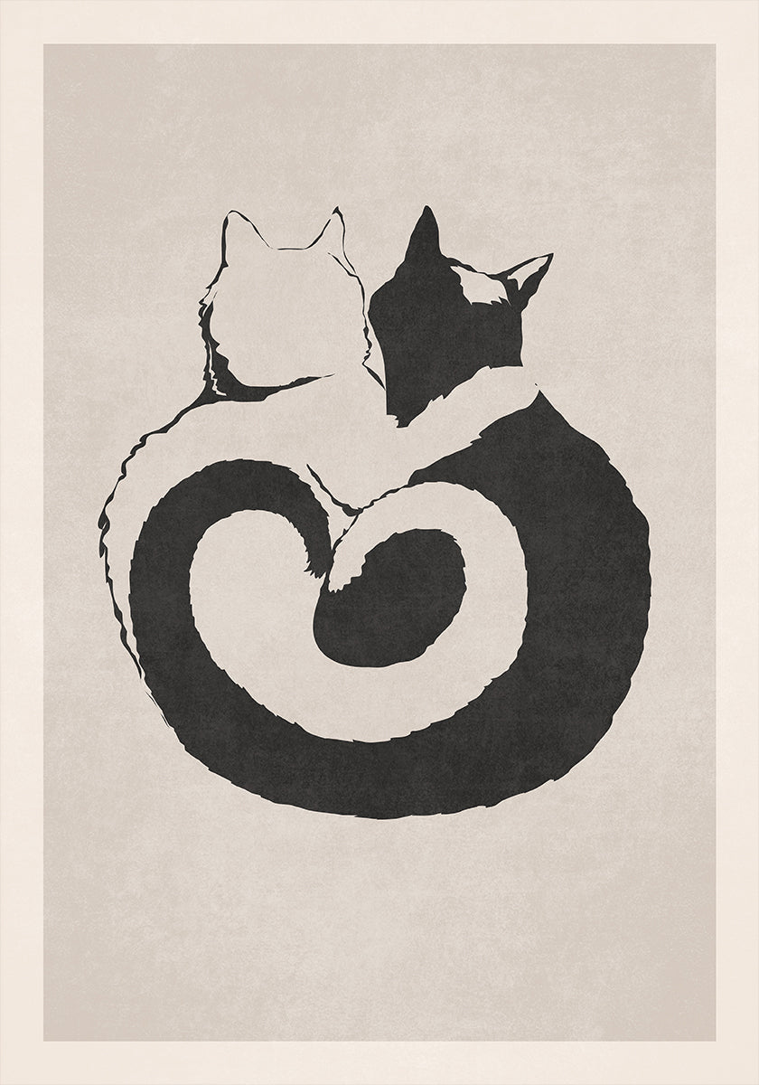 Katzenartiges Yin-Yang-Poster