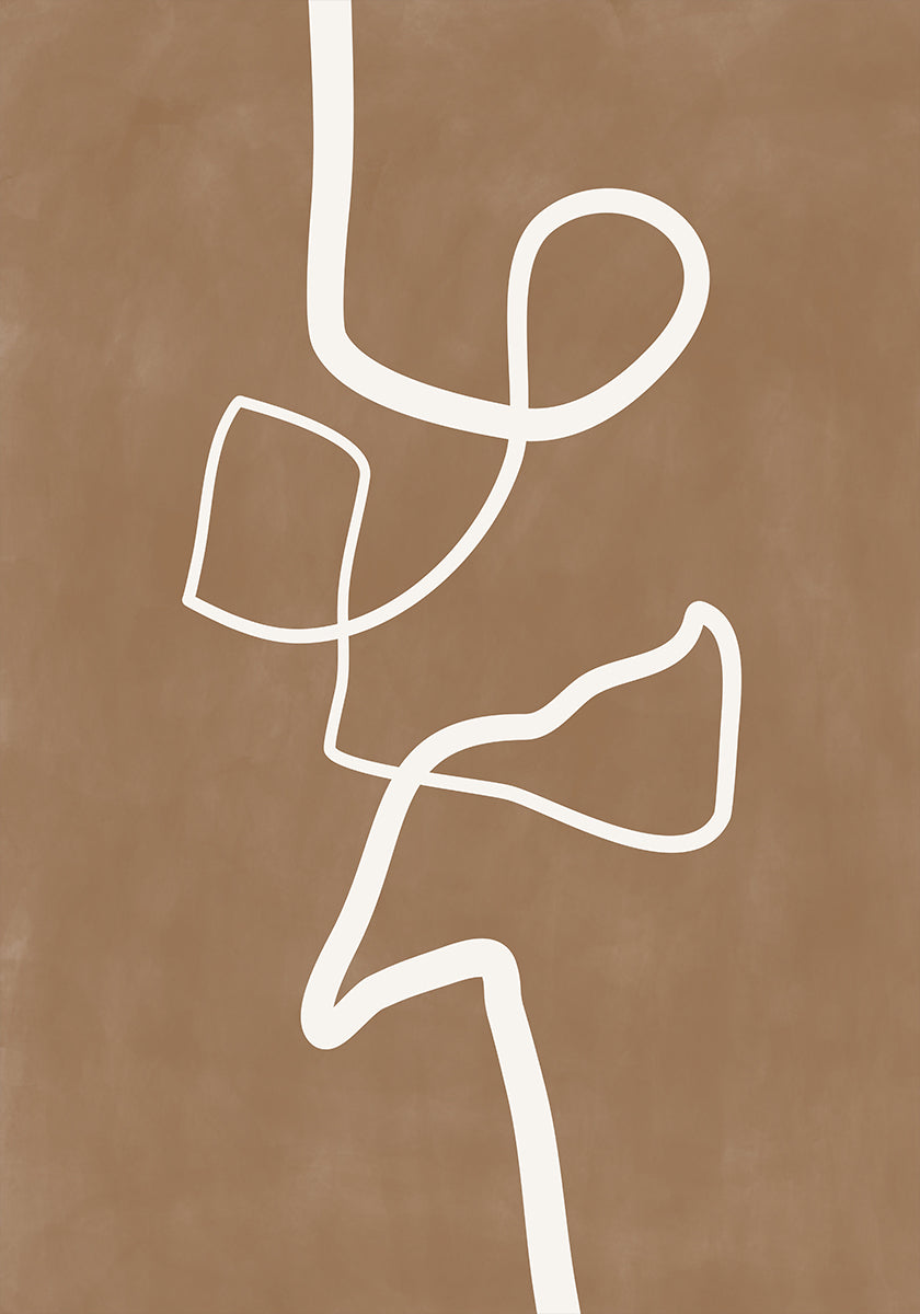 Weißes einzeiliges Kunstwerk-Poster