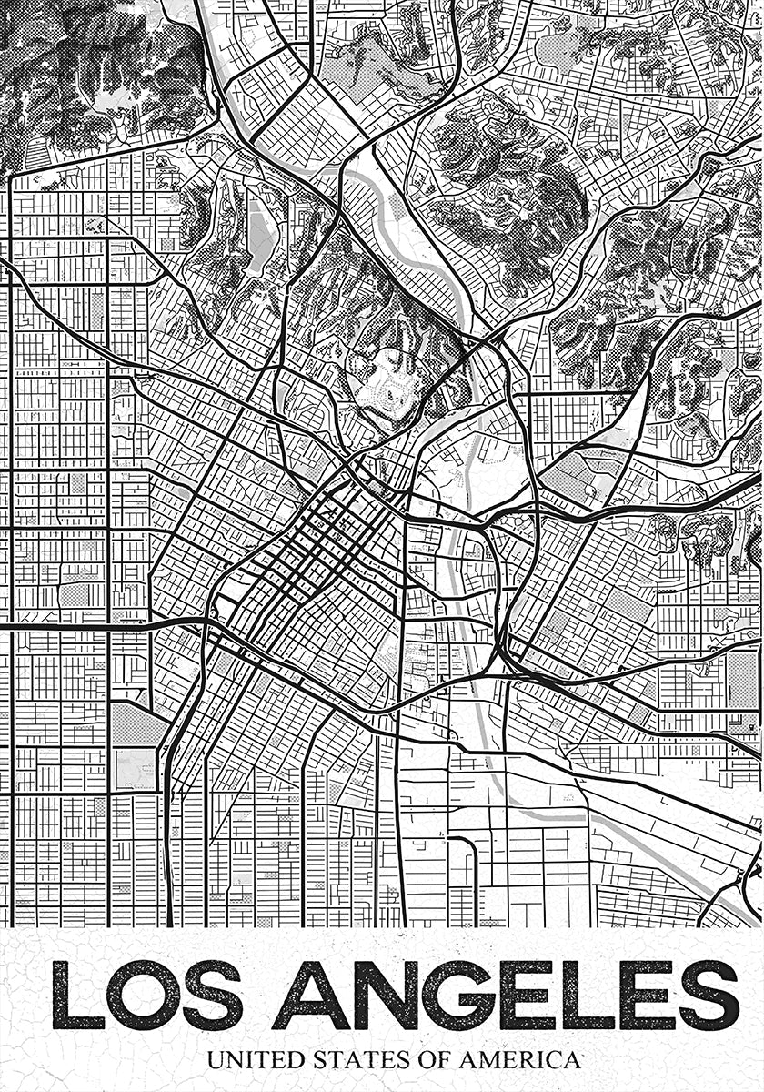 Weißes Poster von Los Angeles