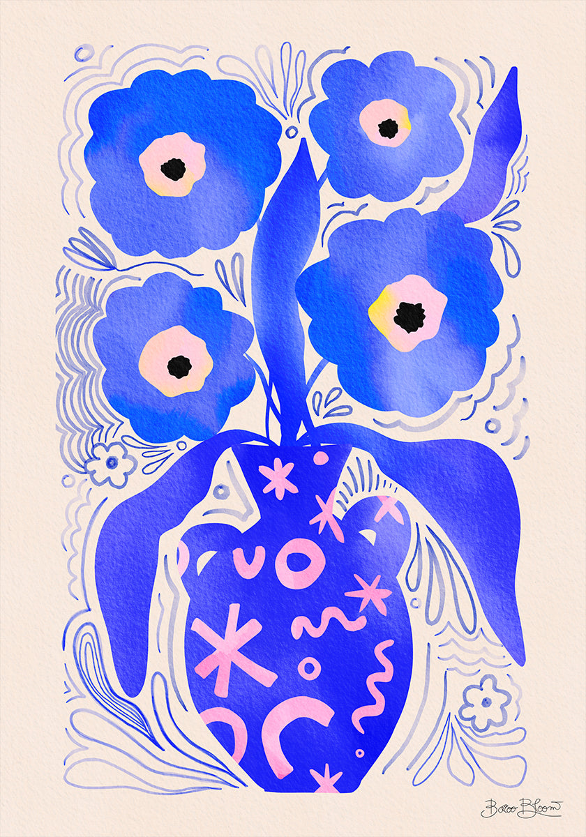 Blaue Blumen Matisse Hommage Poster