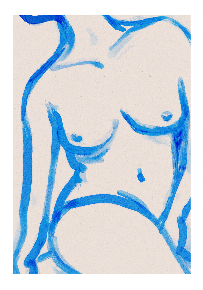 Blaues Kontur-Aktplakat