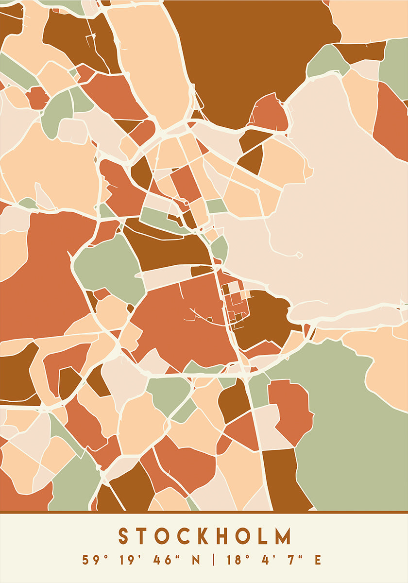 Black Maps Erdtöne 83 Poster