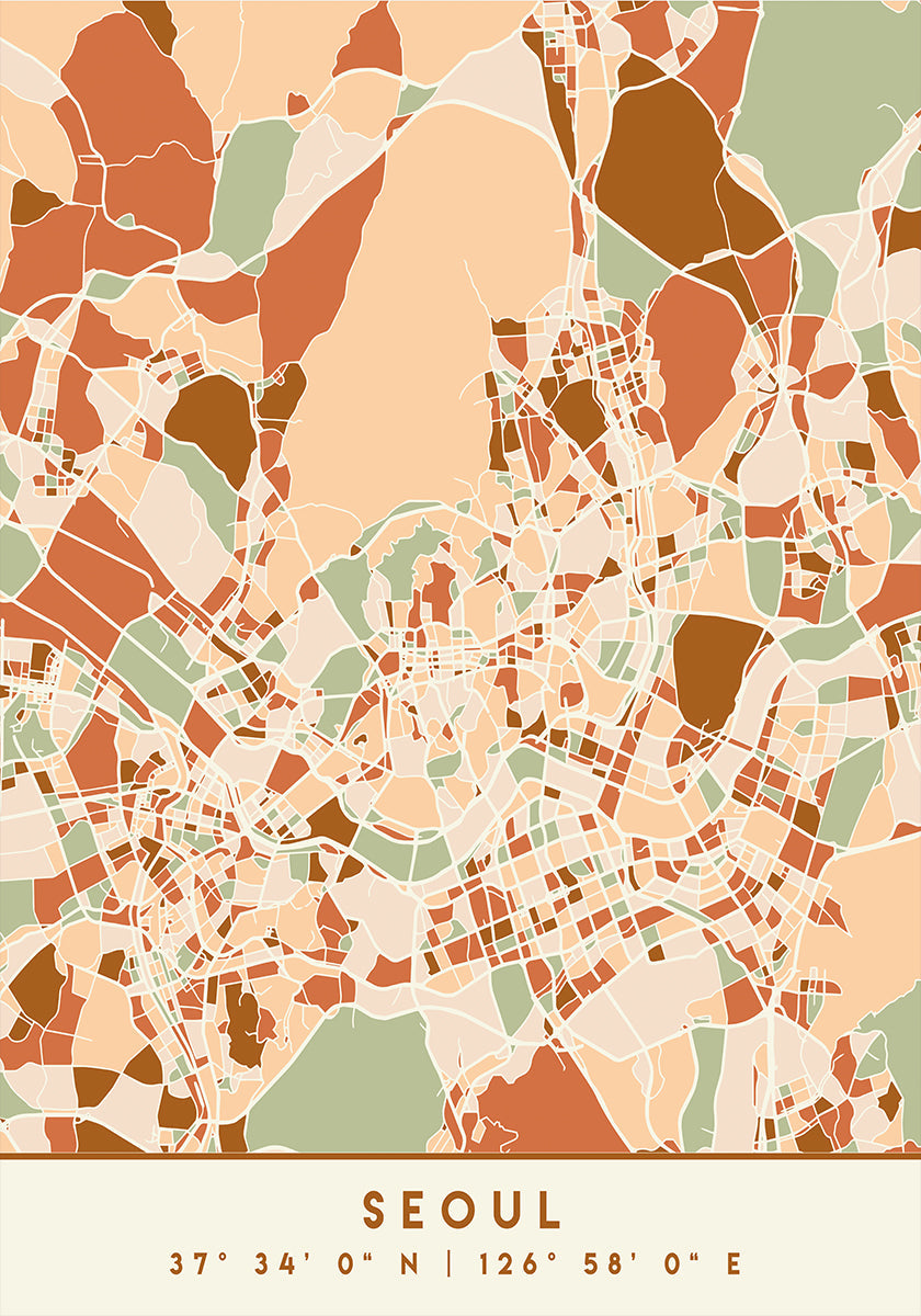 Black Maps Erdtöne 79 Poster