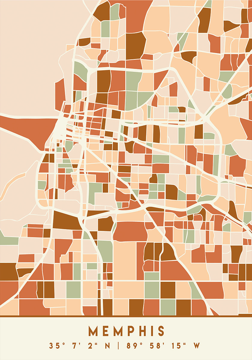 Black Maps Erdtöne 51 Poster