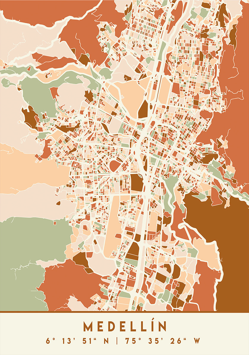 Black Maps Erdtöne 49 Poster