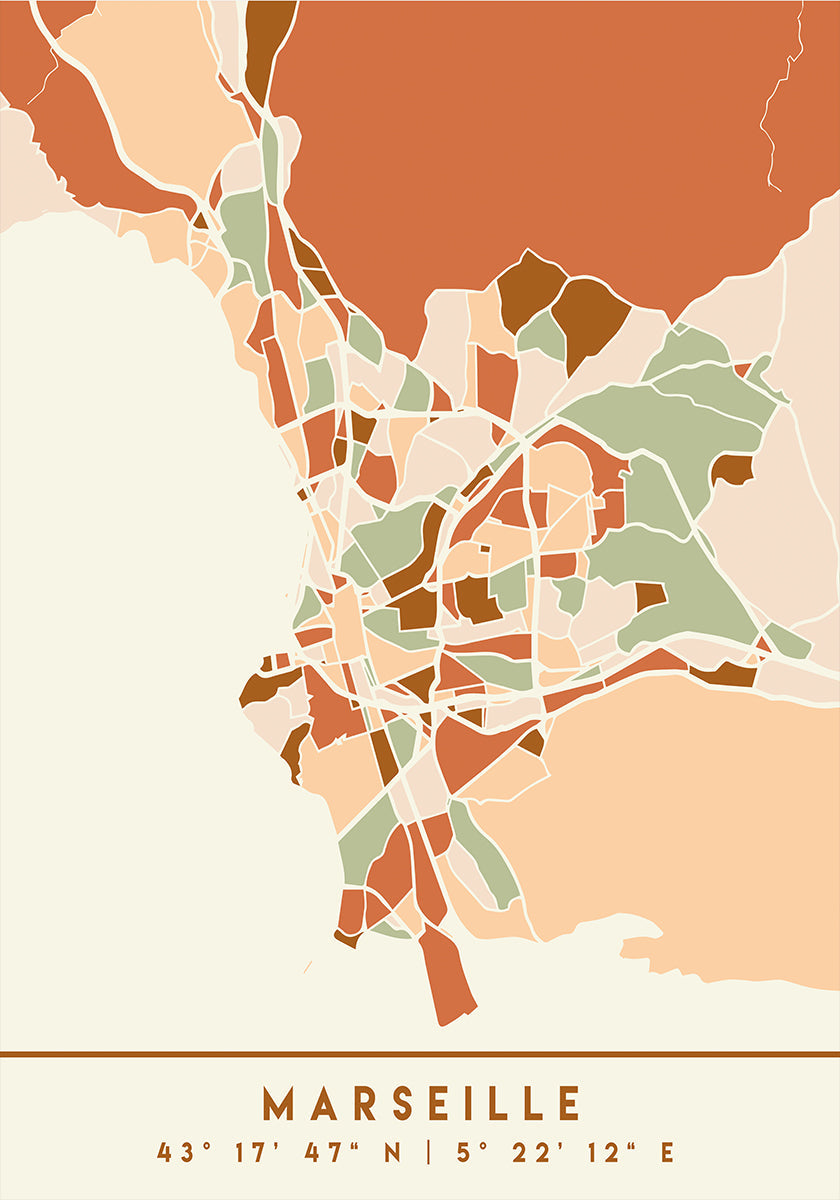 Black Maps Erdtöne 48 Poster