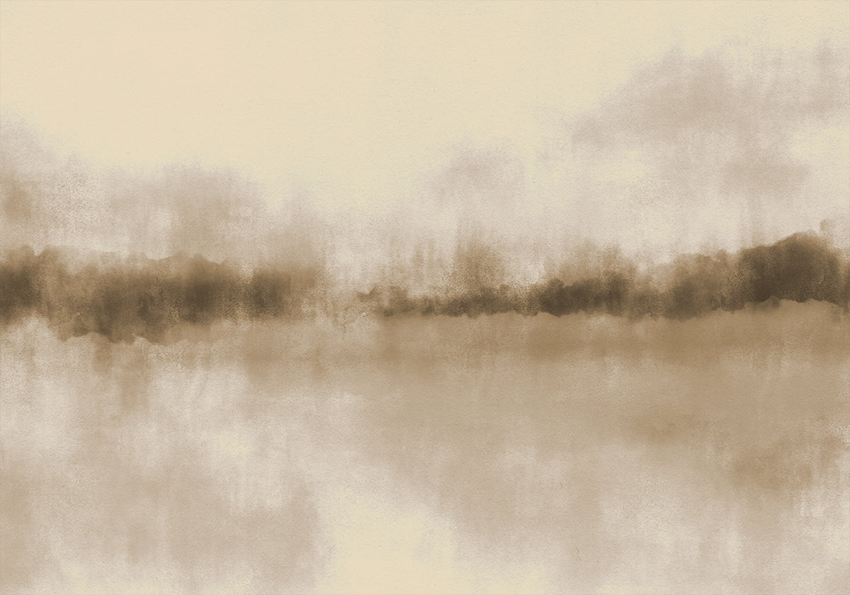 Abstrakte Landschaft in neutralen Brauntönen Poster