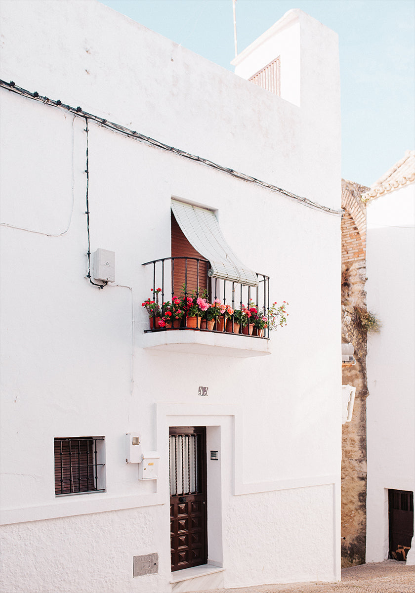 Weißes andalusisches Hausplakat