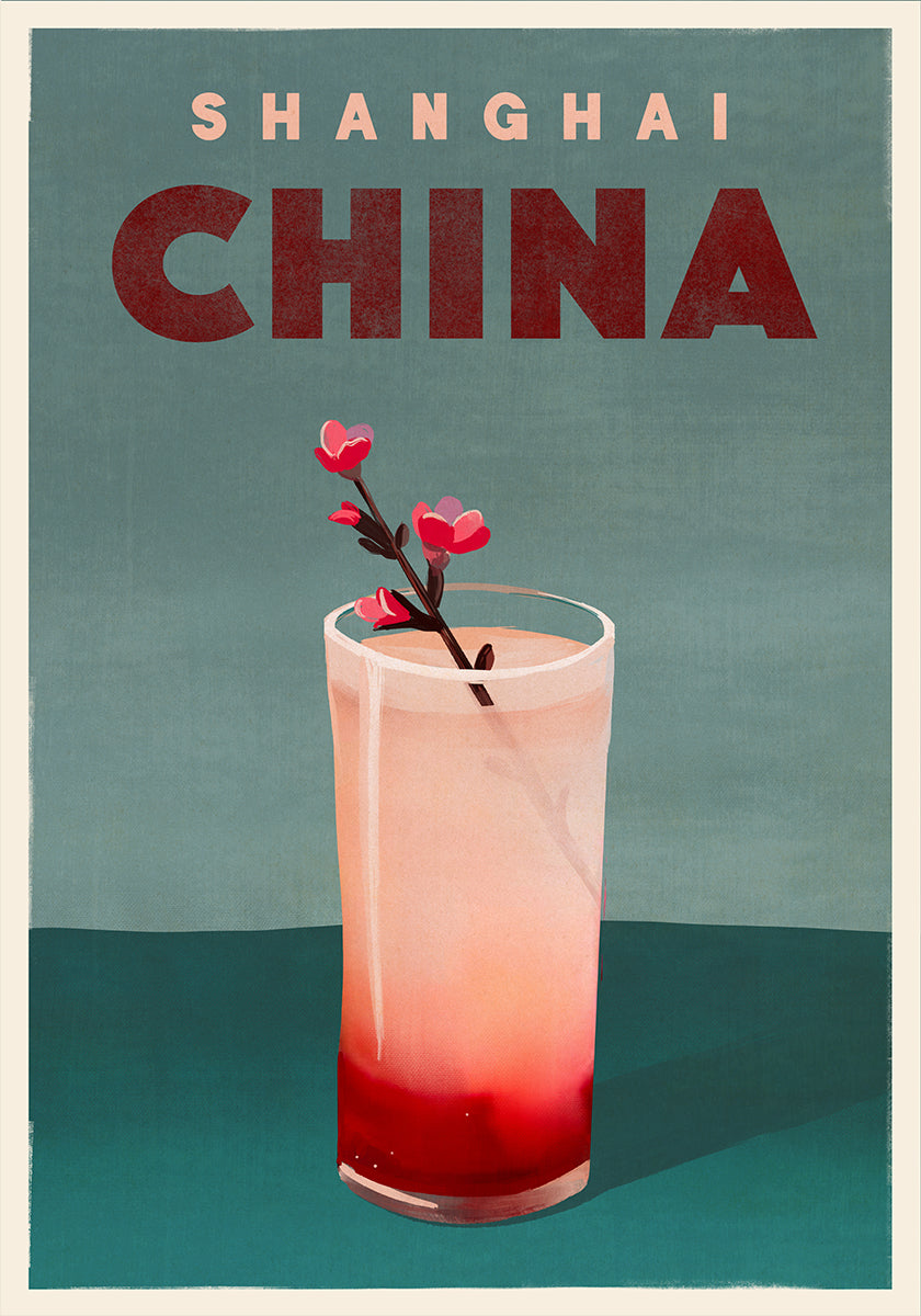 Reisecocktail Shanghai China Poster