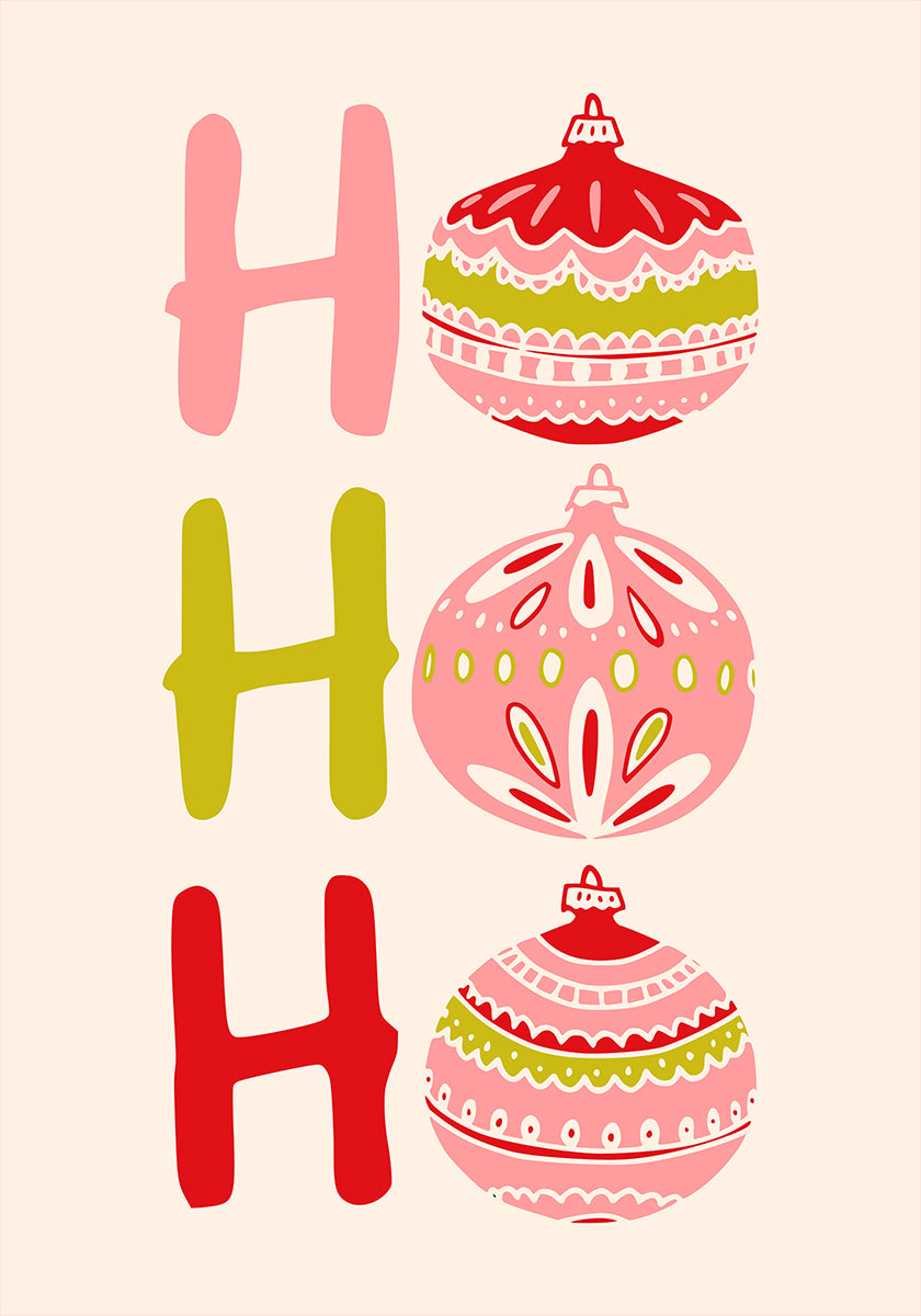 HoHoHo Fröhliches kleines Weihnachtsillustrationsplakat