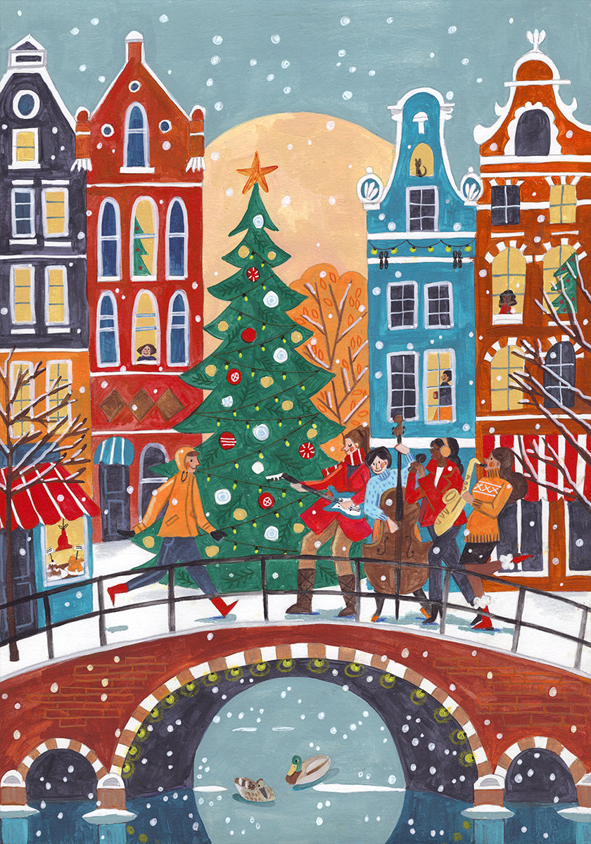 Schneefall in Amsterdam Poster