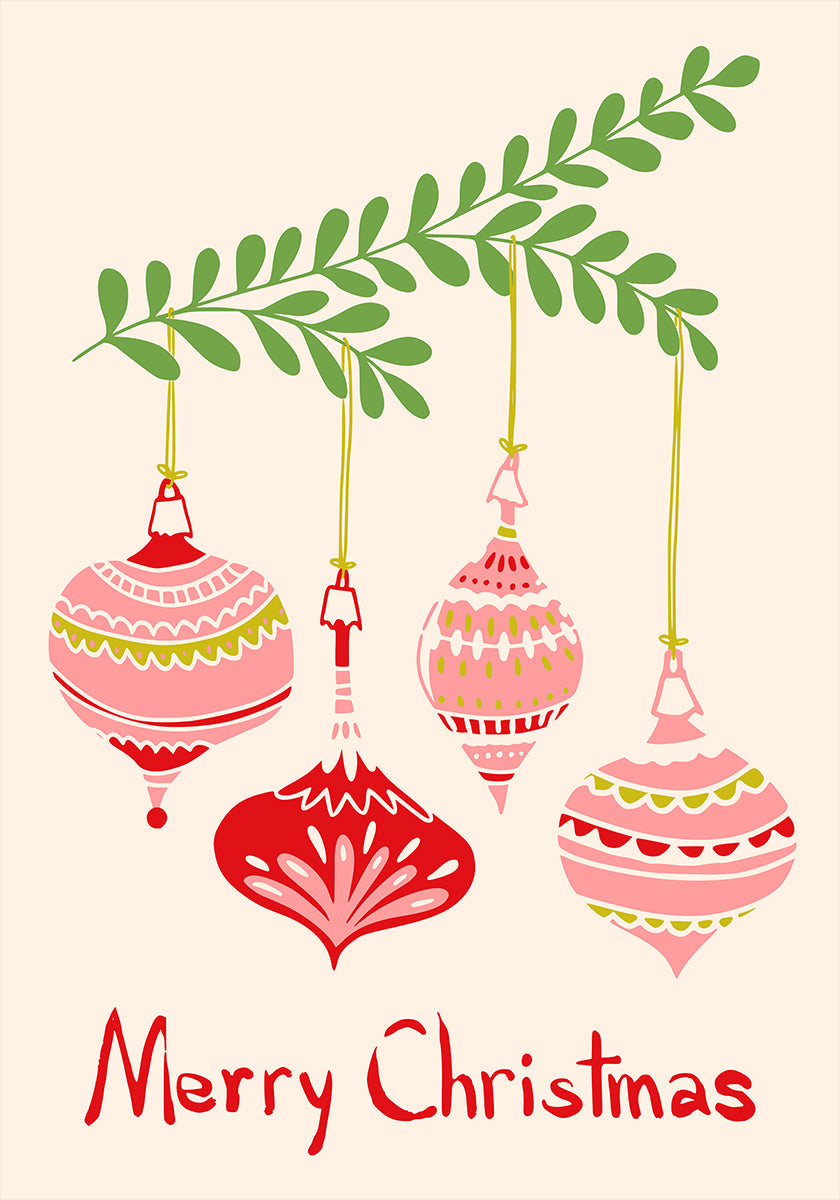Fröhliches kleines Weihnachtskugel-Poster