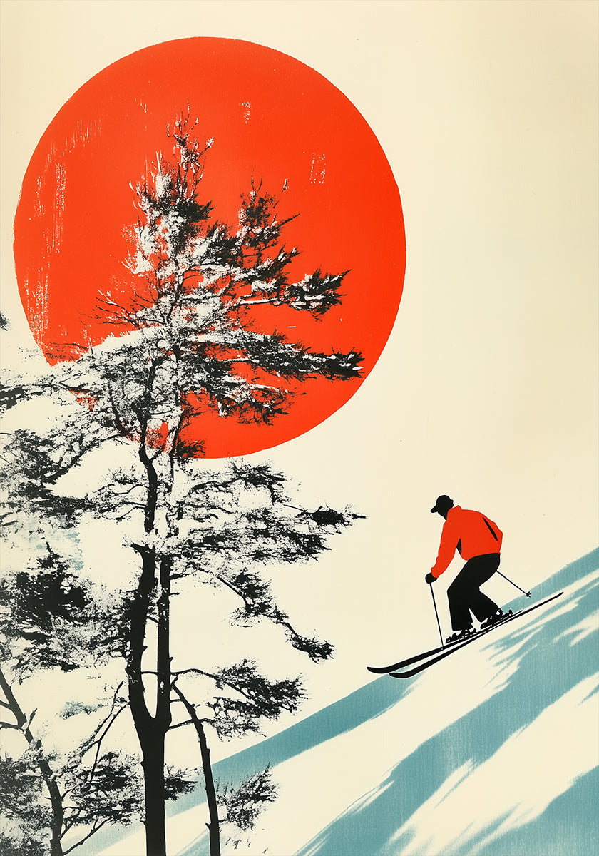 Skifahren in Japan Poster