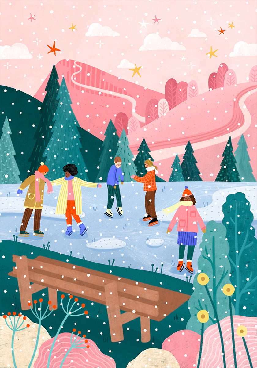 Menschen Eislaufen Poster