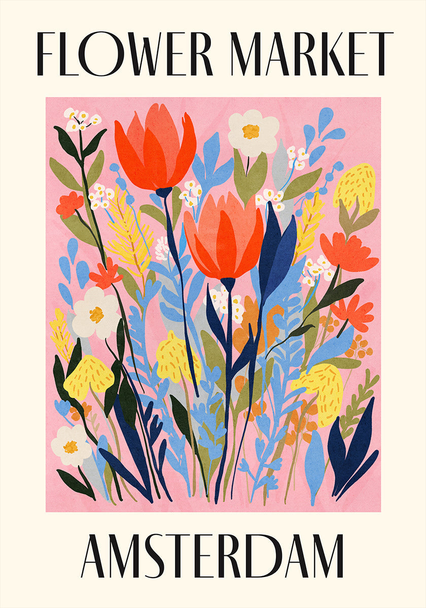 Blumenmarkt Amsterdam Niederlande Poster