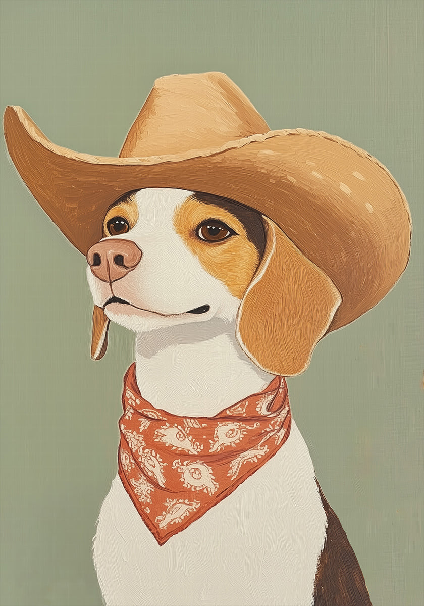 Cowboy-Beagle-Hundeplakat