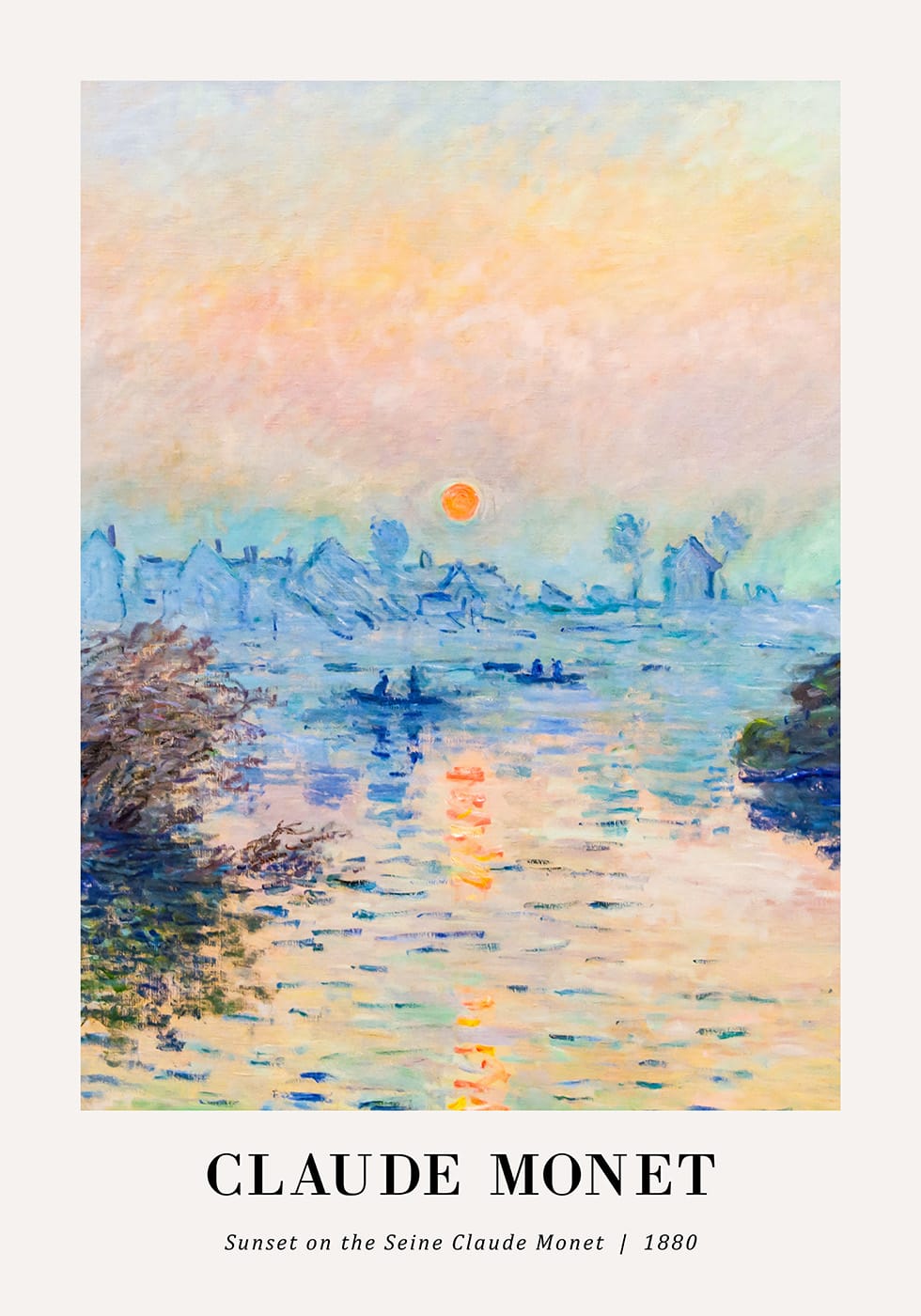 Sonnenuntergang an der Seine, Poster von Claude Monet Poster