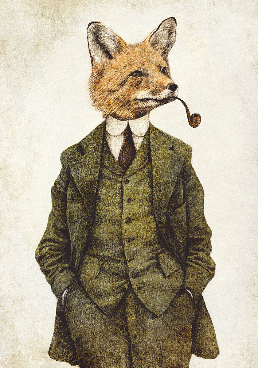 Das stilvolle Vintage-Fox-Poster