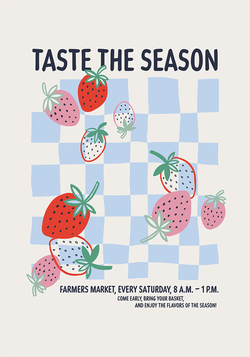 Farmers Market Strawberries Plakat - Posterbox