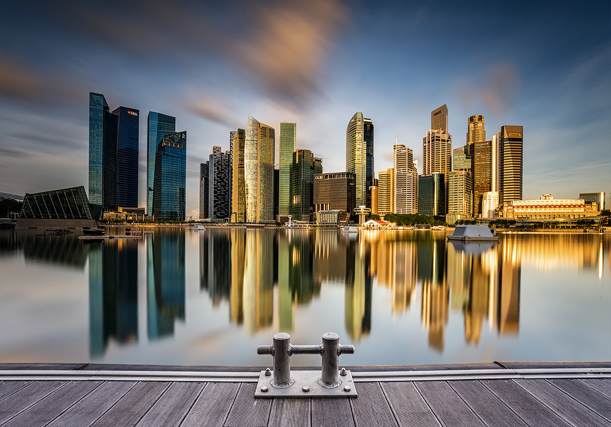 Goldener Morgen in Singapur