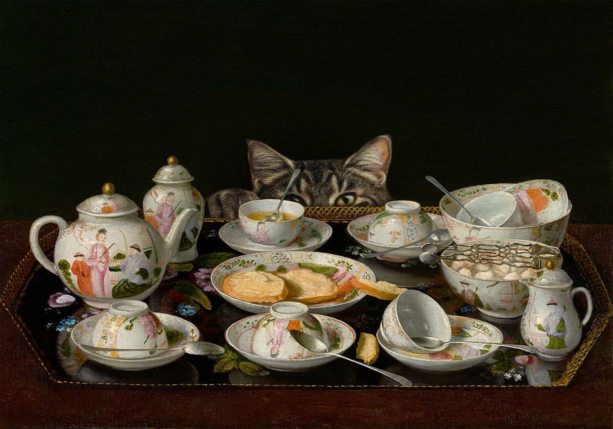 A Tea Set With A Cat (NEW) - Posterbox