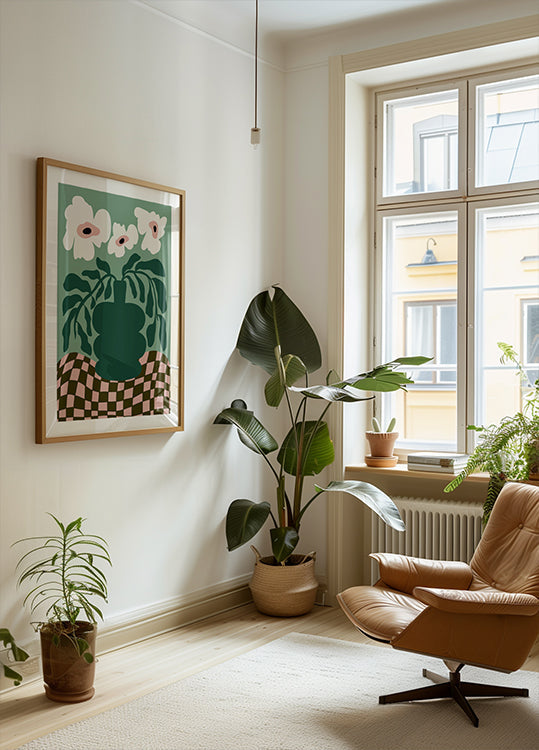 Auffälliges Blüten-Keramik-Poster