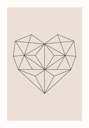 Abstraktes geometrisches Herz Poster 