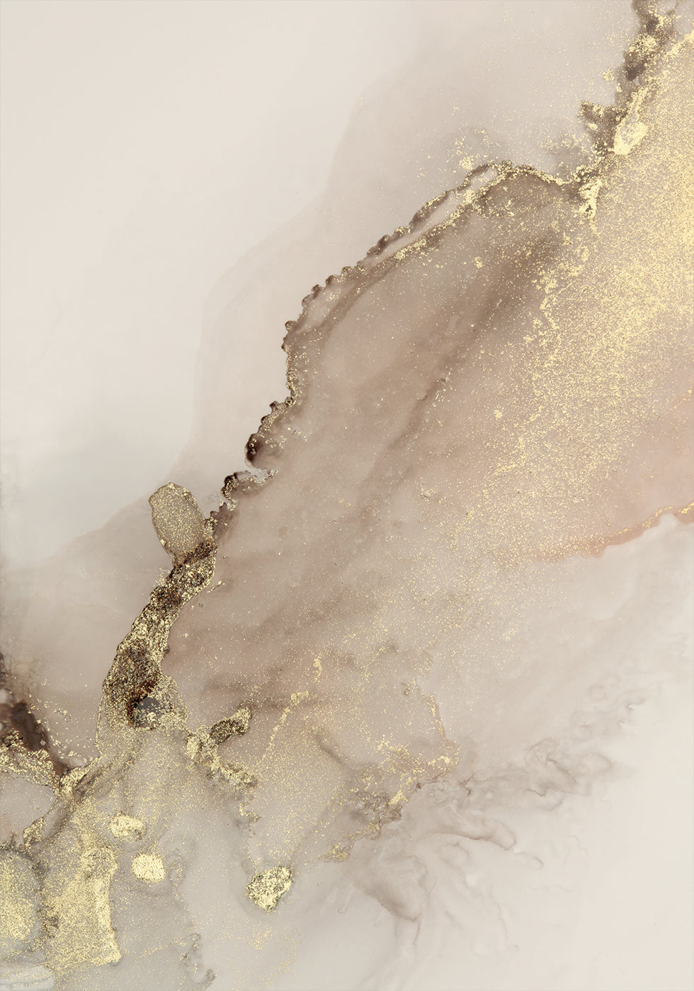 Poster Abstraktes Goldspritzen 