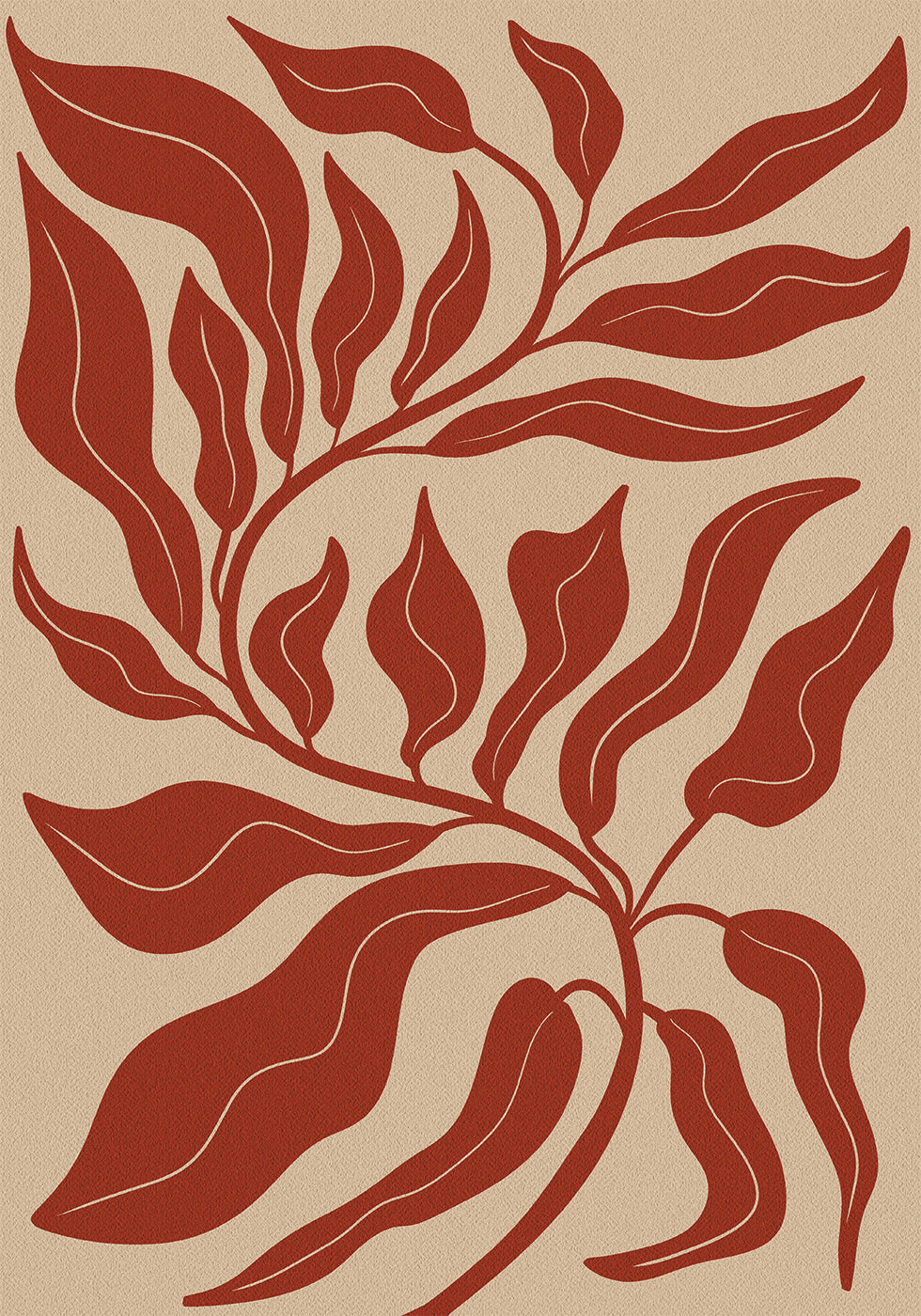 Abstraktes rotes Blatt Poster 